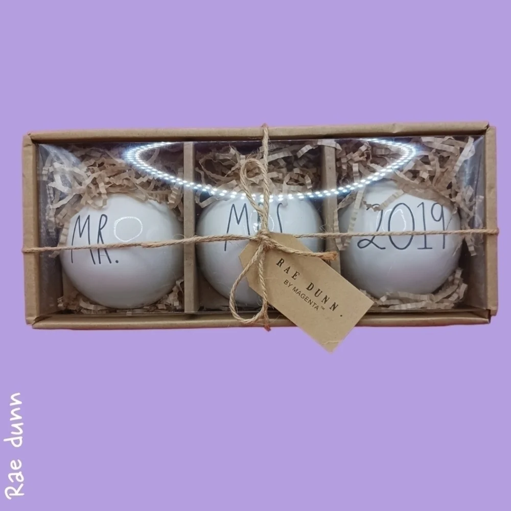 Rae dunn ceramic  christmas tree  ornaments /3 pack